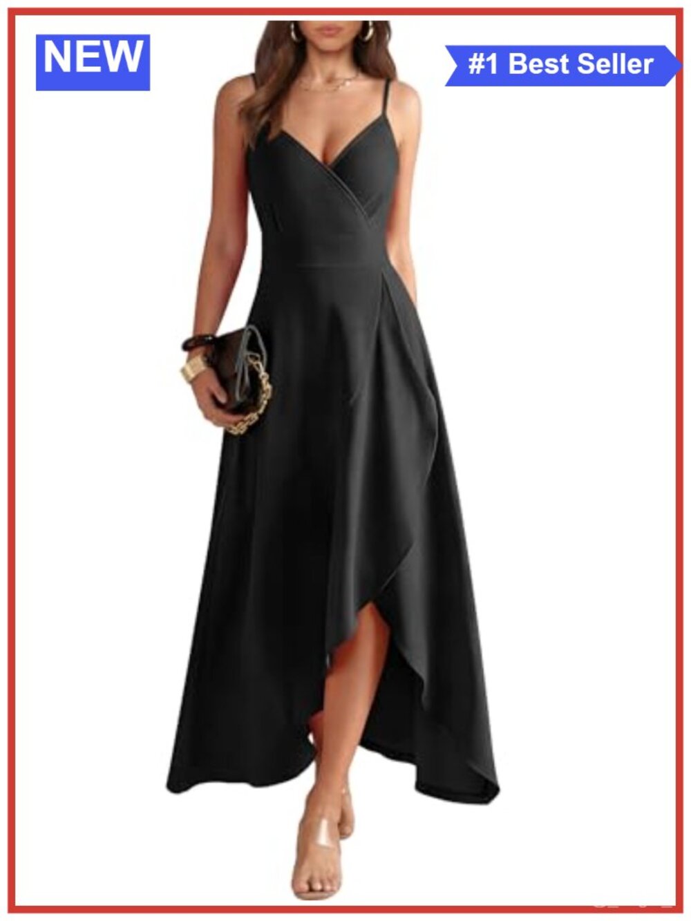 Elegant V-Neck Wrap Ruffle Maxi Dress with Split